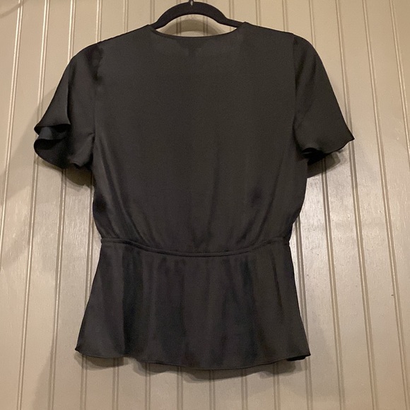 Express Black Silk-like V-Neck Top - Picture 2 of 4